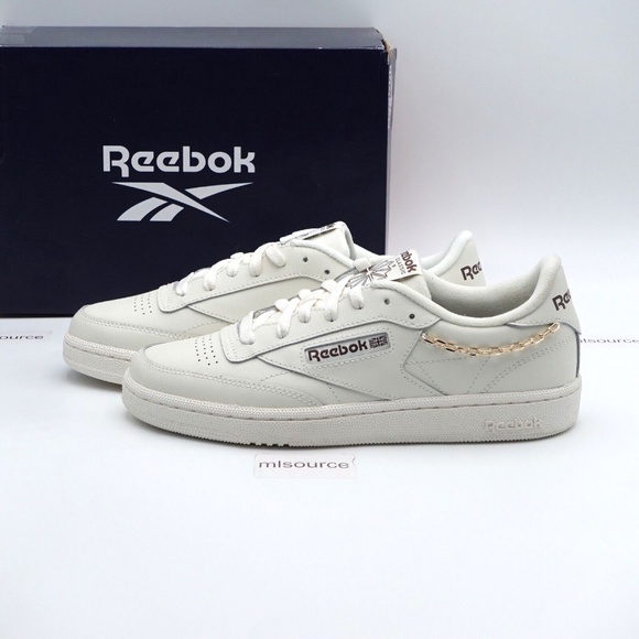 NEW Reebok Classic Club C 85 Sneakers ID7647 Chalk/Mahogany/Gold - Picture 1 of 10